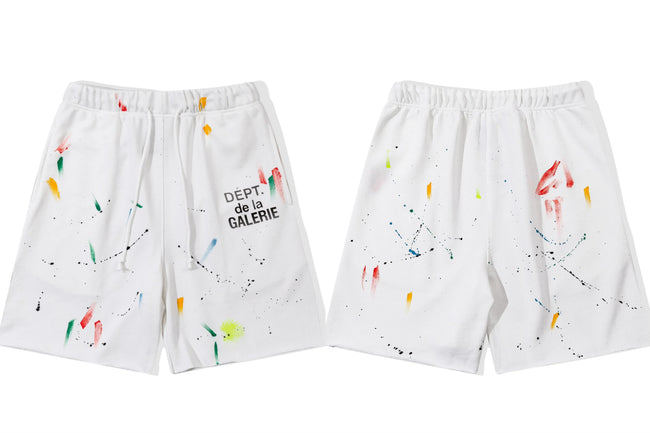 Gallery Dept. Paint Splatter French Terry Shorts - White Hover Image
