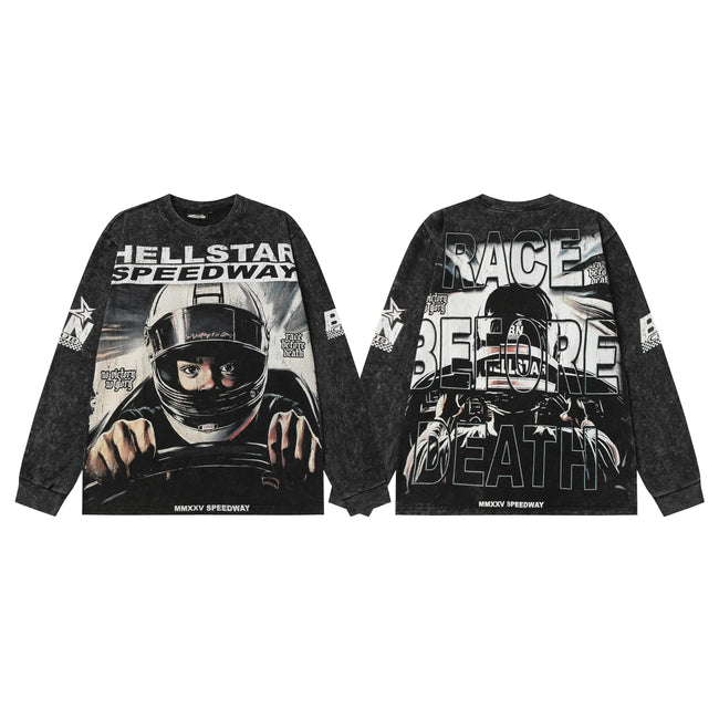 Hellstar Black Speedway Racer Long Sleeve Tee Hover Image