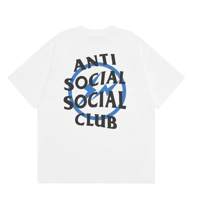 Anti Social Social Club Blue Circle Logo T-Shirt - White/Black Hover Image