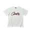 Corteiz Flame Script Logo White T-Shirt — Bold Streetwear Tee with Fiery Handstyle Print