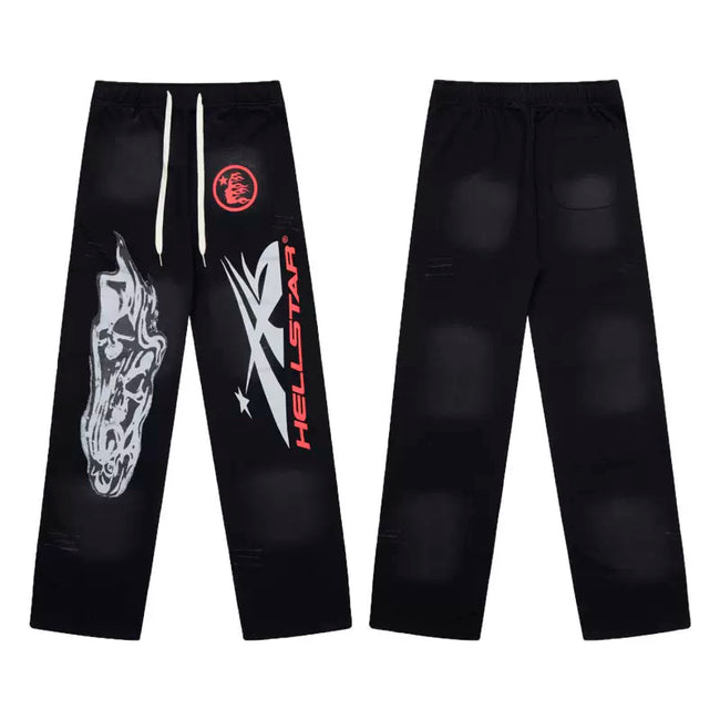 Hellstar Black Mixed Graphic Vintage Flared Sweatpants Hover Image