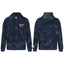 Gallery Dept. "Water Ripple" Zip Hoodie – Navy Blue Tie-Dye, Gold Logo