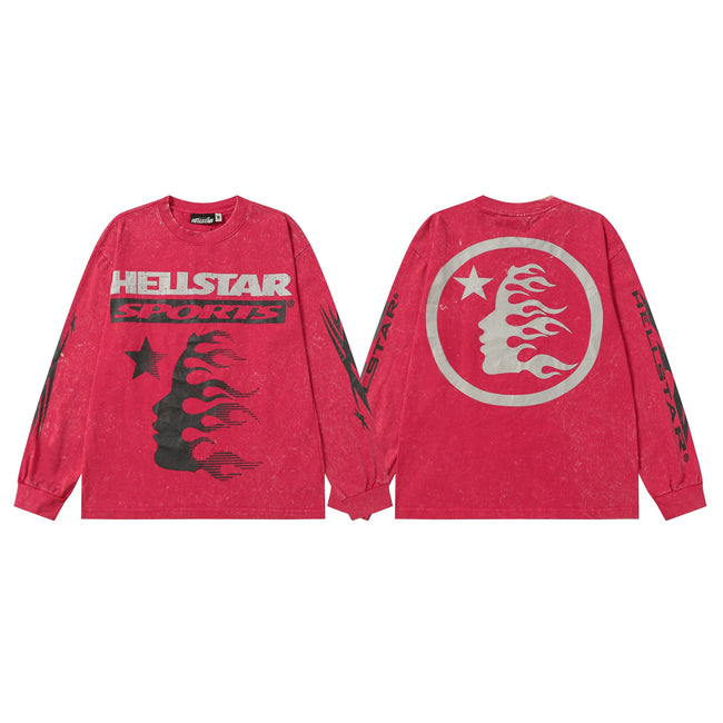 Hellstar Red Sports Flame Portrait Long Sleeve Tee Hover Image