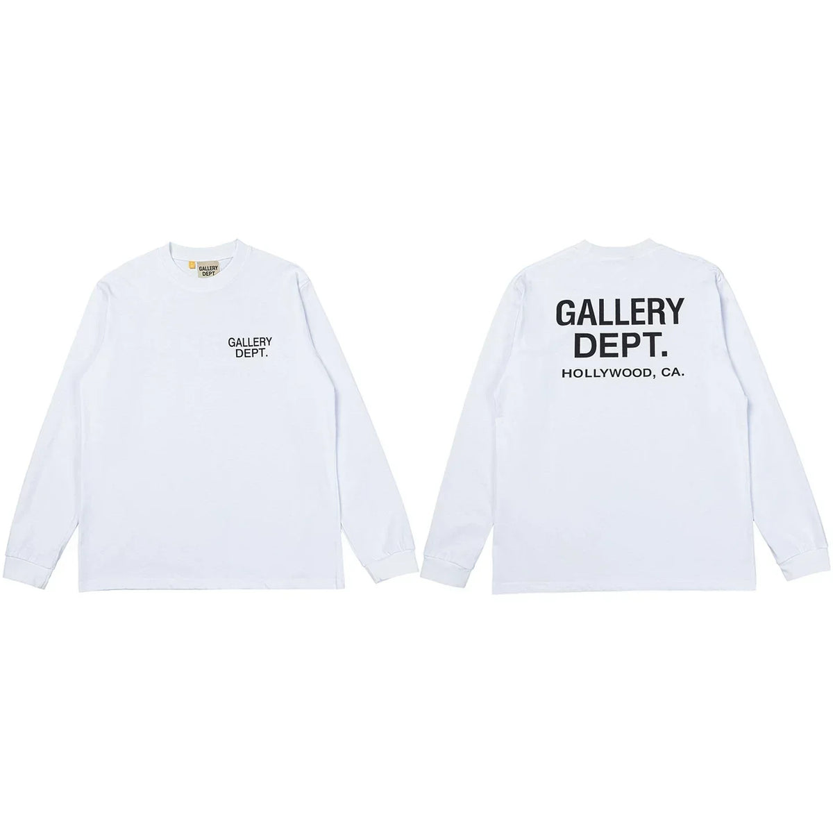 Gallery Dept. Hollywood Logo Long Sleeve T-Shirt - White