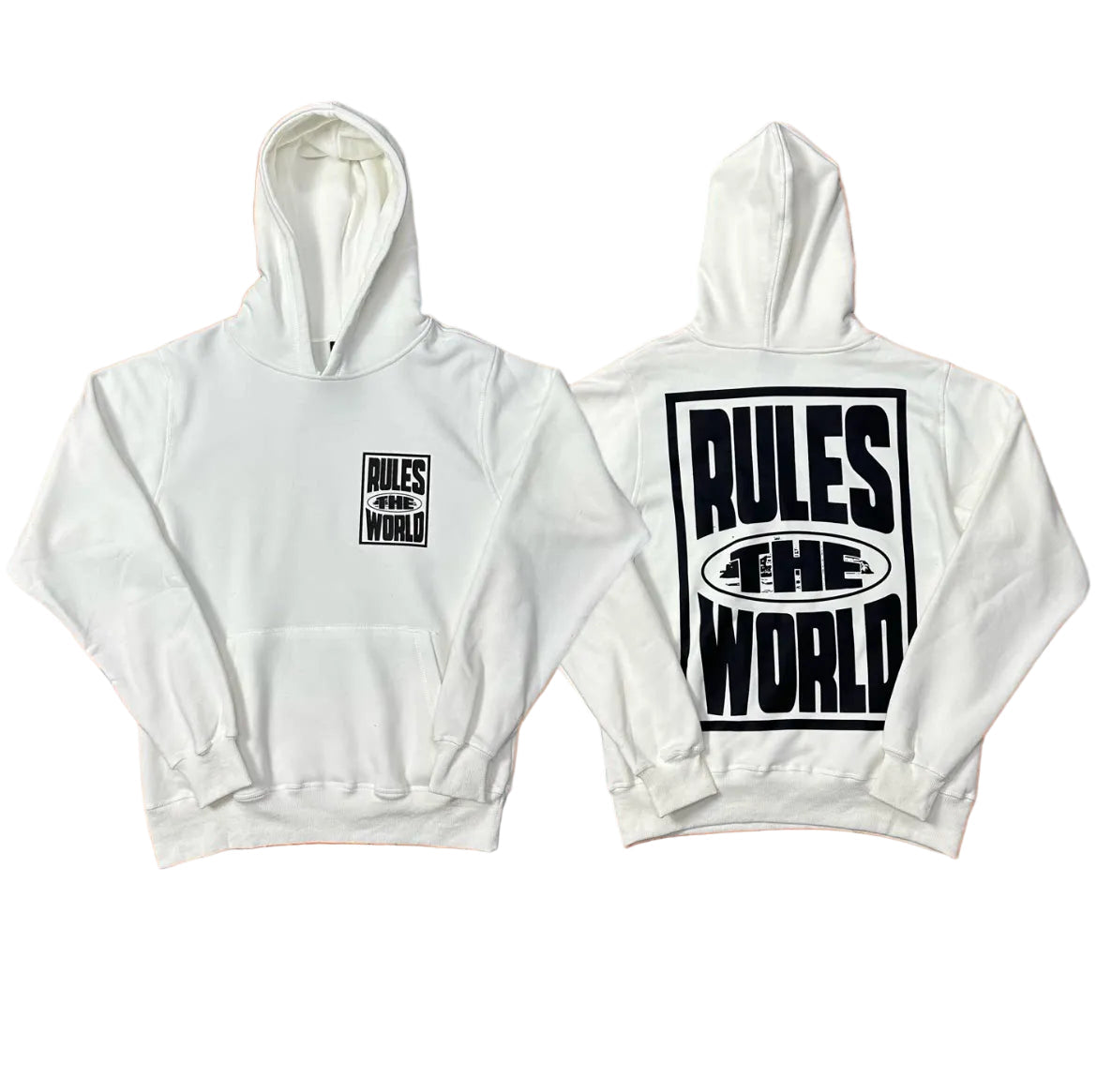 White Back Graphic Hoodie – Oversized Streetwear Pullover Sweatshirt