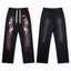 Hellstar Black Red Flame Flared Sweatpants