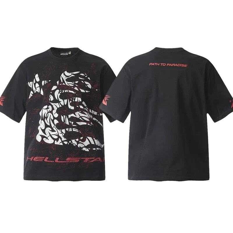 Hellstar Black Cracked Skull Graphic Tee