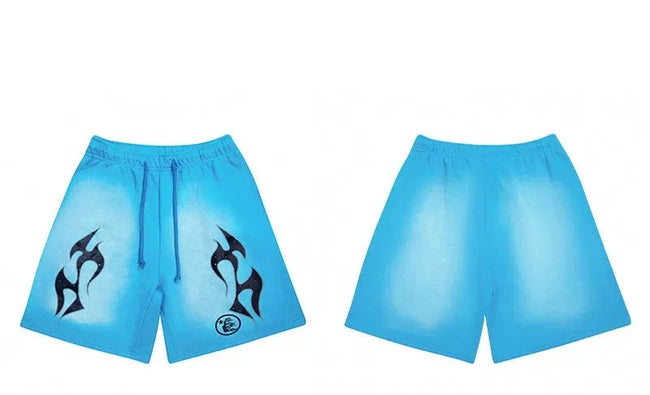 Hellstar Blue Black Flame Shorts Hover Image