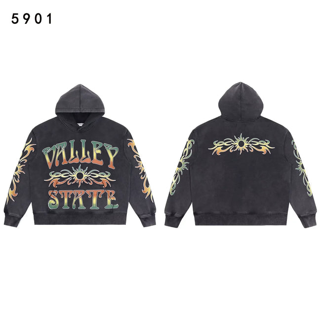 Valleydream Black Valley State Graphic Vintage Hoodie Hover Image