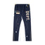 Gallery Dept. "DEPT." Vertical Logo Paint Splatter Contrast Panel Sweatpants - Navy Blue