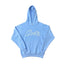 Sky Blue Script Logo Hoodie – Oversized Streetwear Pullover Sweatshirt