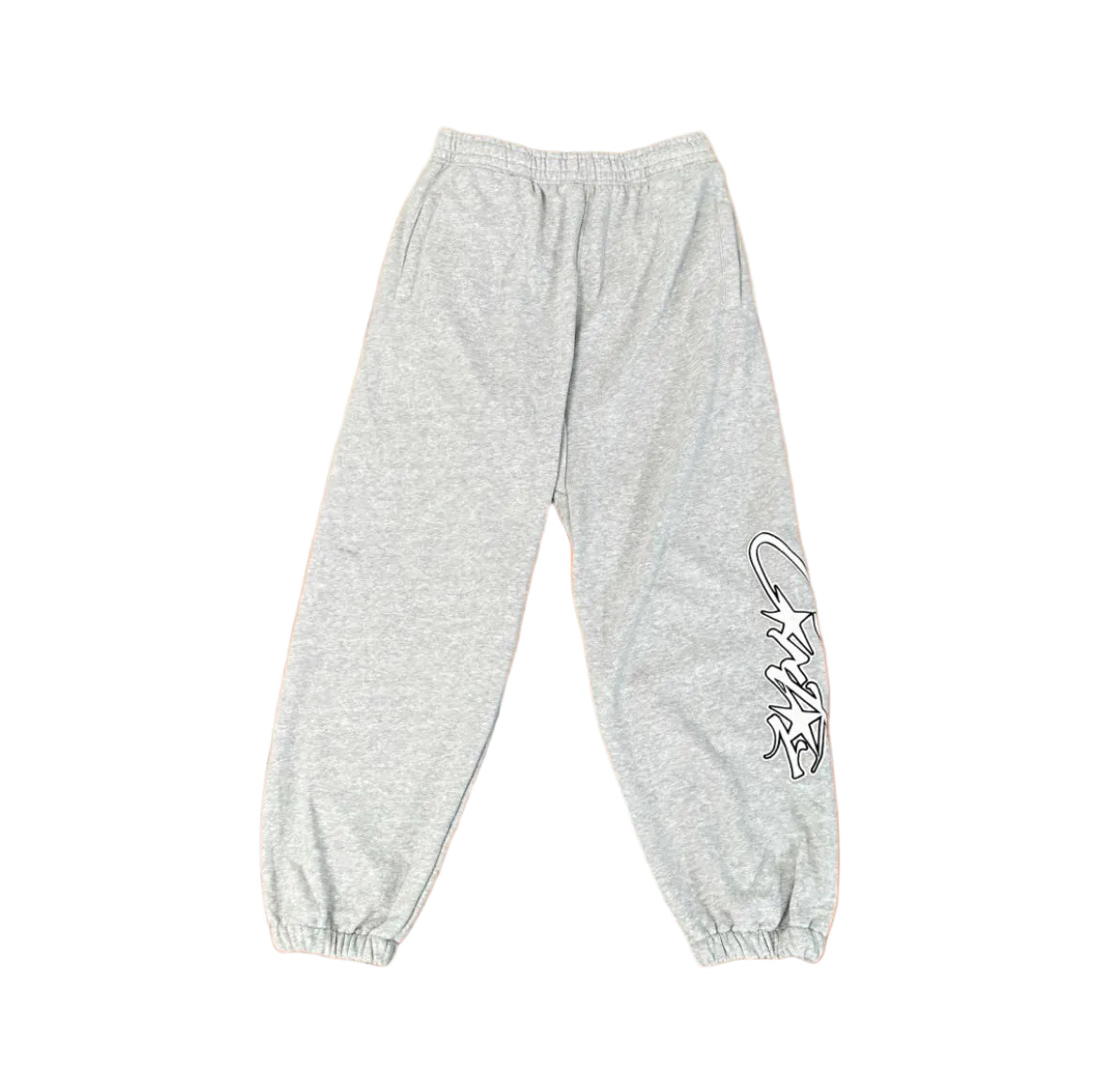 Corteiz “CRTZ” Grey Sweatpants — Signature Script Logo on Relaxed-Fit Joggers