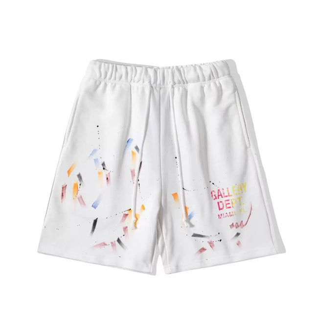 Gallery Dept. Paint Splatter & Miami Logo French Terry Shorts - White Hover Image
