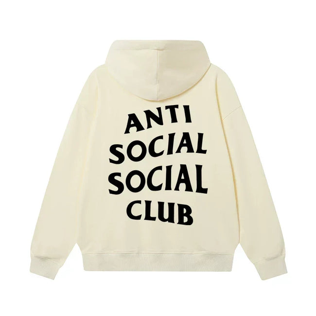 Anti Social Social Club Classic Logo Hoodie - Cream/Black Hover Image