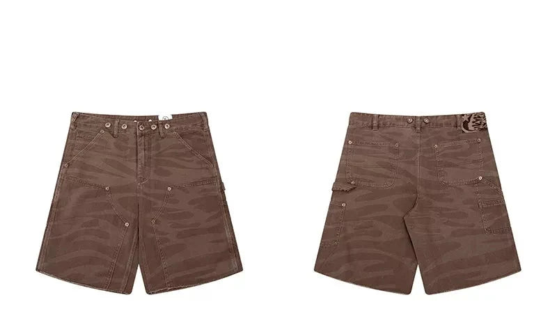 Hellstar Brown Cargo Work Shorts