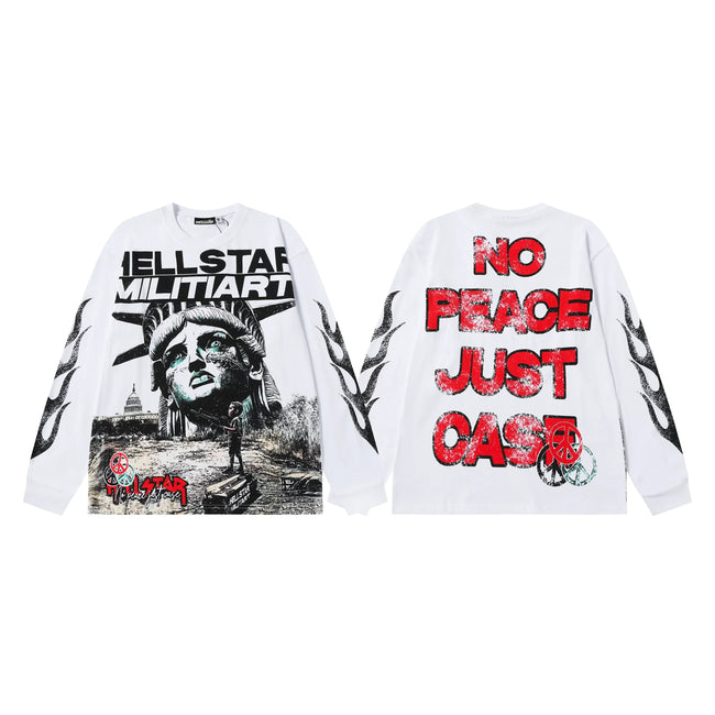 Hellstar White Statue Print Long Sleeve Shirt Hover Image