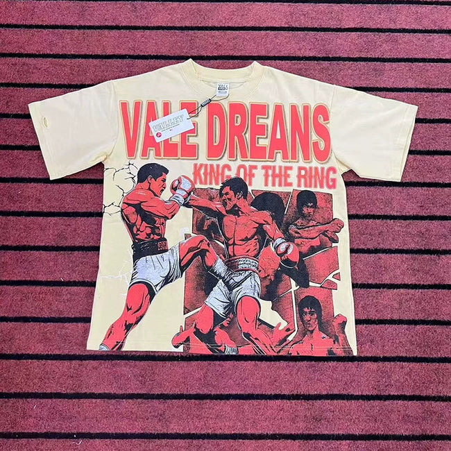 Valleydream Off White King Of The Ring Boxing Vintage Graphic T-Shirt Hover Image