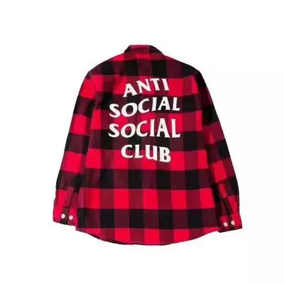 Anti Social Social Club Plaid Flannel Shirt - Red/Black/White Hover Image