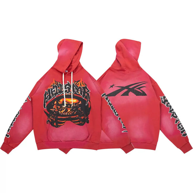 HELLSTAR Red Logo Graphic Hoodie Hover Image