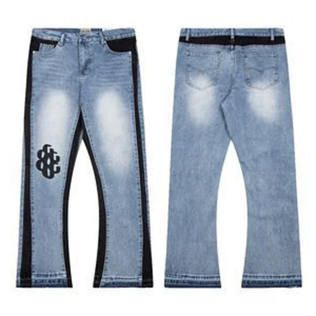 Gallery Dept. Paint Splatter & Logo Distressed Black Denim Jeans Hover Image