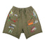 Gallery Dept. Property Of Paint Splatter French Terry Shorts - Army Green