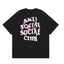 Anti Social Social Club Pink Circle Logo T-Shirt - Black/White