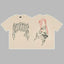 Revenge Arch Logo & Hand Portrait Graphic Short Sleeve T-Shirt Beige
