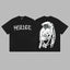 Revenge White Arch Logo & Dreadlocks Skull Graphic Short Sleeve T-Shirt Black