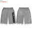 VALEFOREVER Grey Washed Denim Shorts with Black Script Print
