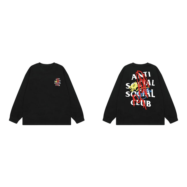 Anti Social Social Club Scribble Logo Long Sleeve T-Shirt - Black Hover Image