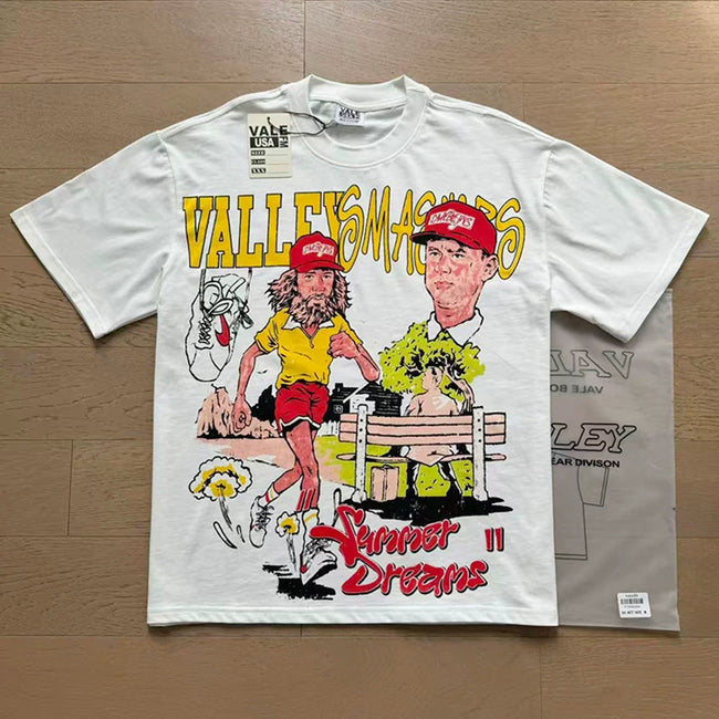 VALEFOREVER White Summer Dreams Cartoon Character Vintage Graphic Short Sleeve T-Shirt Hover Image