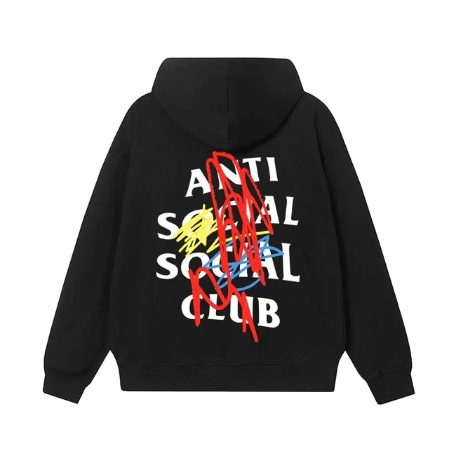Anti Social Social Club Multi-Color Scribble Logo Hoodie - Black Hover Image