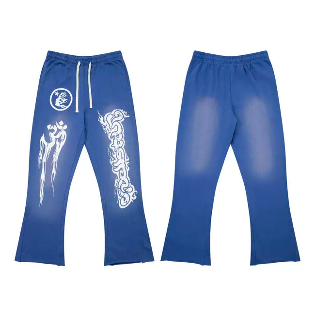 Hellstar Blue Dragon Graphic Flared Sweatpants Hover Image