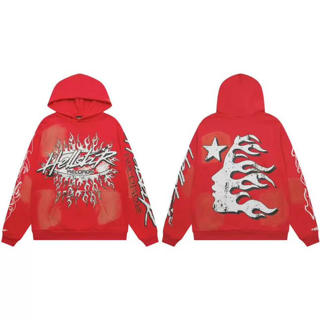 Hellstar Red Flame Star Hoodie Hover Image