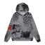 VALEFOREVER Grey Leopard Print Vintage Zip Up Hoodie