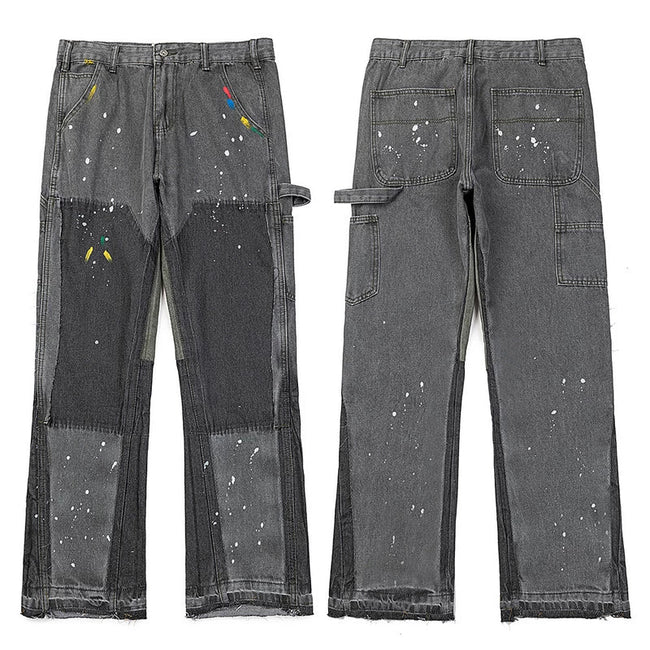 Gallery Dept. Paint Splatter Contrast Knee Patch Charcoal Denim Jeans Hover Image