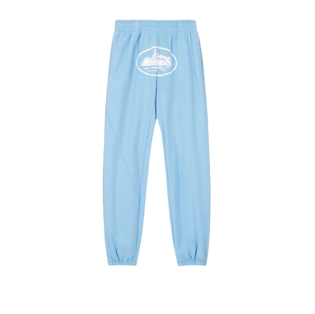 Sky Blue Vintage Graphic Sweatpants – Oversized Streetwear Joggers Hover Image