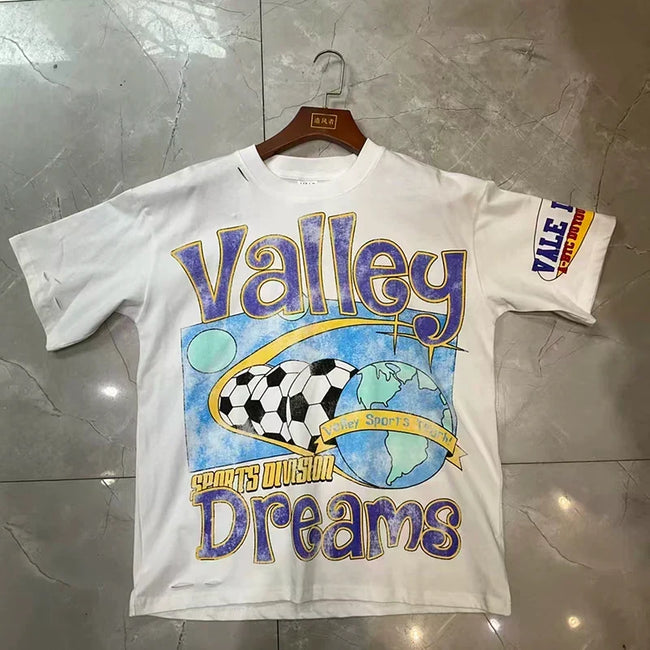 Valleydream White Racing Globe Flag Valley Dreams Vintage T-Shirt Hover Image