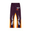 Gallery Dept. "DEPT." Tribal Star Graphic Contrast Panel Sweatpants - Deep Purple & Orange