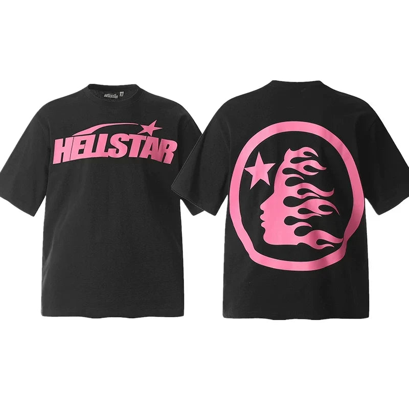 Hellstar Black Pink Logo Portrait Tee