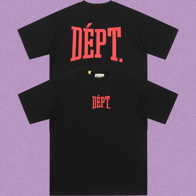 Gallery Dept. Arch Logo Short Sleeve T-Shirt - Black/Red Hover Image
