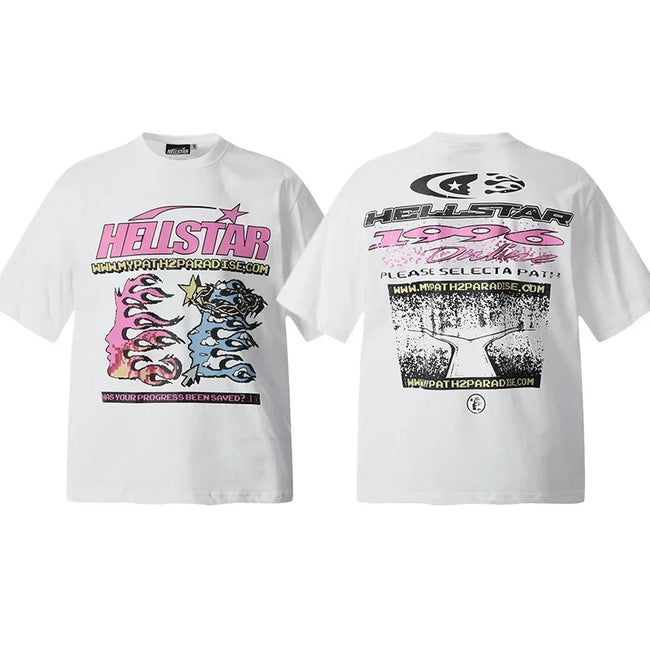 Hellstar White Dual Flame Graphic Tee Hover Image