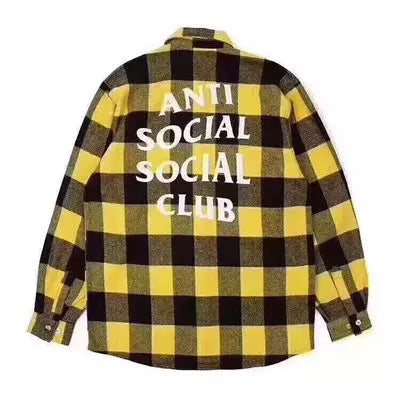 Anti Social Social Club Plaid Flannel Shirt - Yellow/Black Hover Image