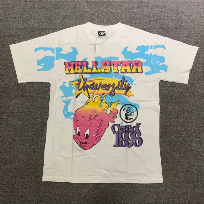 Hellstar University 1996 Flame Cartoon Cream T-shirt Hover Image