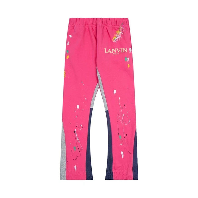Gallery Dept. x Lanvin Paint Splatter Contrast Panel Sweatpants - Hot Pink Hover Image