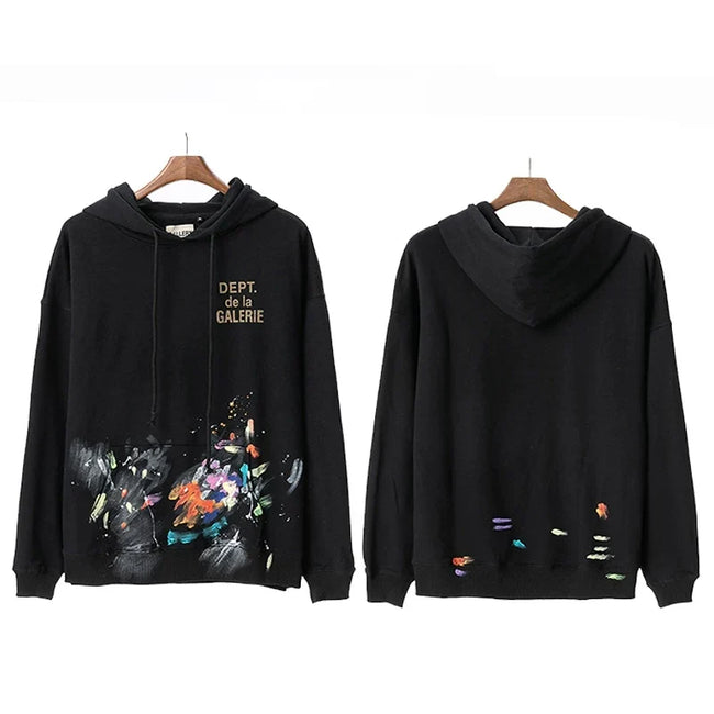 Gallery Dept Paint Splatter Black Hoodie Hover Image