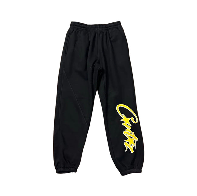 Black Script Logo Sweatpants – Oversized Streetwear Joggers Hover Image