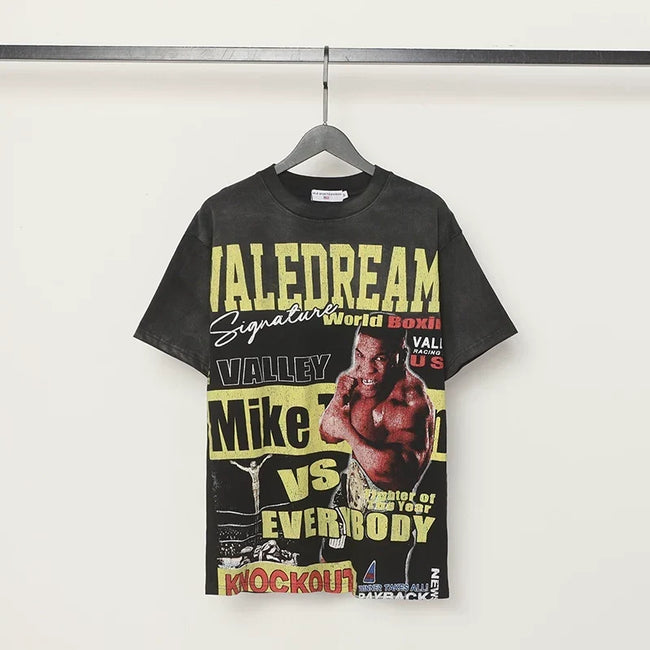 Valleydream Black Valleydream Mike Tyson Vintage Boxing Portrait T-Shirt Hover Image