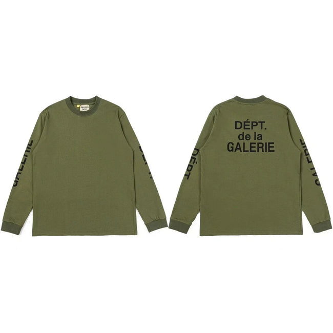 Gallery Dept. Sleeve Print DÉPT. de la GALERIE Long Sleeve T-Shirt - Army Green Hover Image