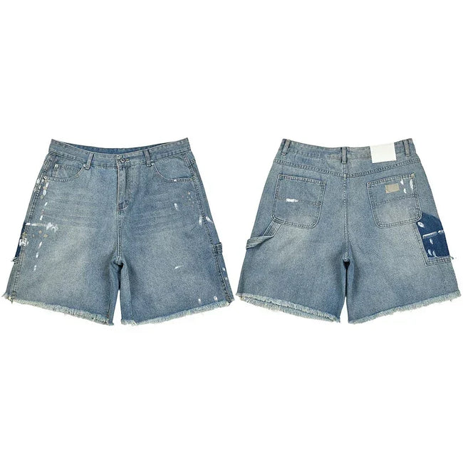 Gallery Dept. Paint Splatter Distressed Denim Shorts Hover Image